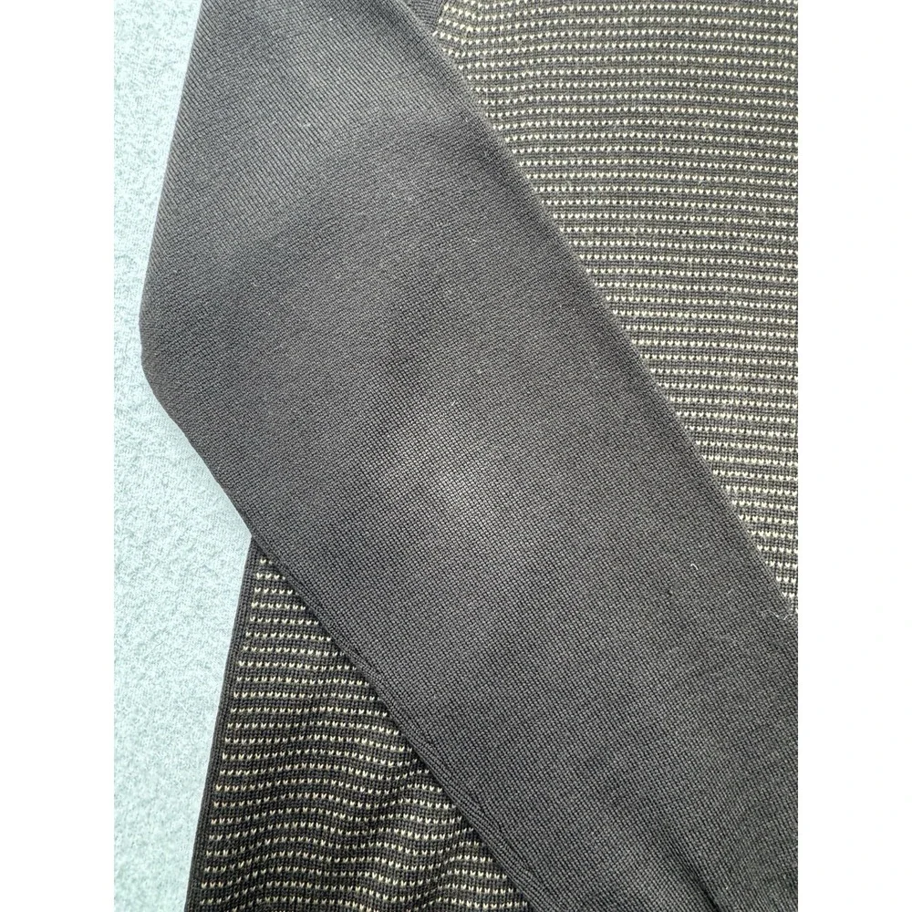 Banana Republic Sweater‎ Mens Large Black Brown Merino Wool Micro Dot Faded Vtg